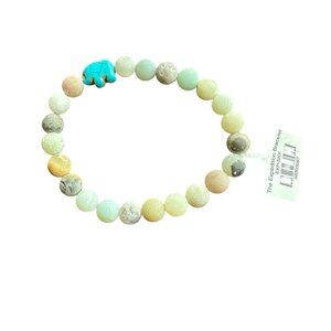 NEW FAHLO The Expedition Bracelet Sky Stone & Turquoise Beads Tracks an Elephant